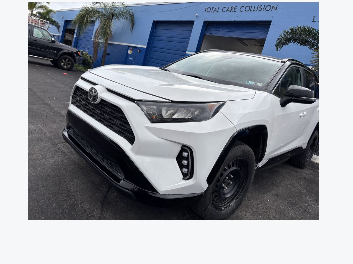 Same Toyota RAV4 rebuilt and road ready after structural and paint work in Pompano Beach FL