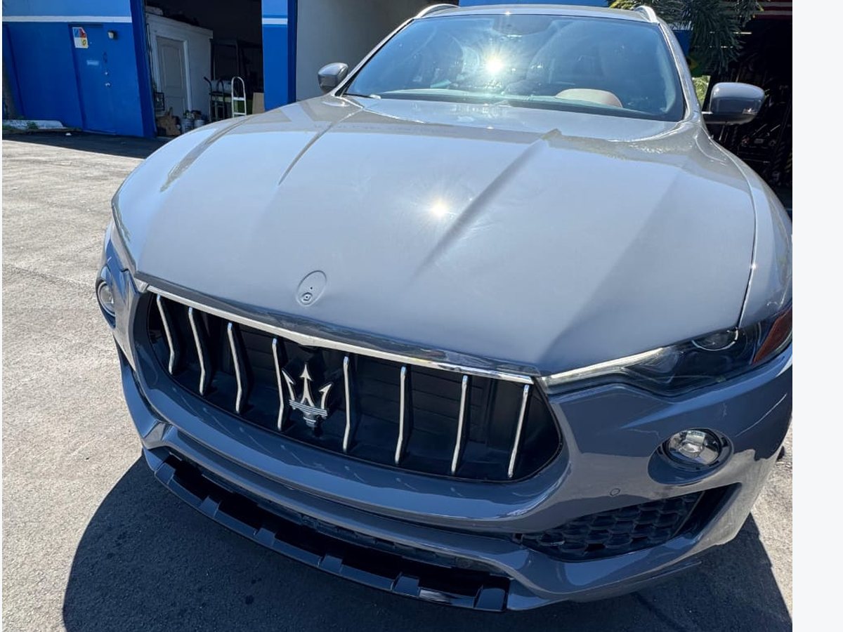 Same Maserati Levante refinished and delivered after front end repair in Pompano Beach FL