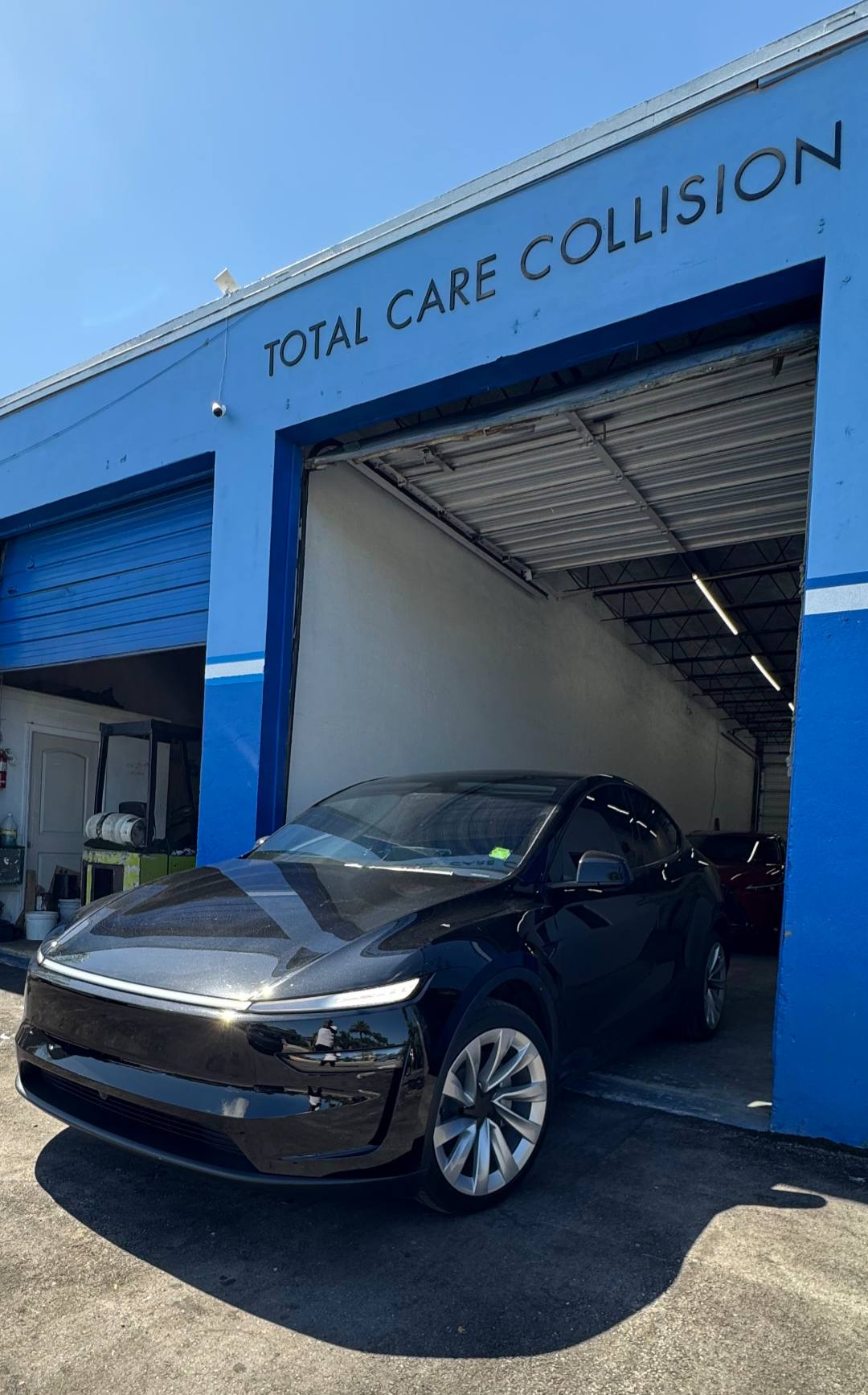 Tesla Model Y completed collision repair at Total Care Collision, Pompano Beach FL